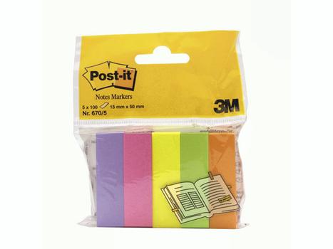 POST-IT indexfaner 15x50mm 5 stk (6705)