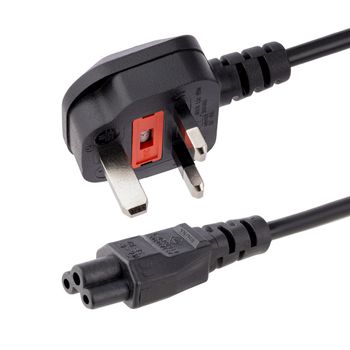 STARTECH StarTech.com 2m UK Laptop Stroomkabel,  BS 1363 to C5 (Clover Leaf), 2.5A 250V, 18AWG, UK Laptop Vervangkabel,  Printer Voedingskabel,  Laptop Lader Kabel / Laadkabel (PXTNB3SUK2M) - Voedingskabel - IEC  (PXTNB3SUK2M)