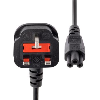 STARTECH StarTech.com 2m UK Laptop Stroomkabel,  BS 1363 to C5 (Clover Leaf), 2.5A 250V, 18AWG, UK Laptop Vervangkabel,  Printer Voedingskabel,  Laptop Lader Kabel / Laadkabel (PXTNB3SUK2M) - Voedingskabel - IEC  (PXTNB3SUK2M)