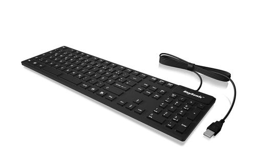 KEYSONIC KSK-8030 IN (US) USB tastatur Sort Silikonemembran fuldt forseglet IP68 , Vandtæt (28078)