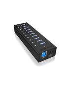 ICY BOX IcyBox 10 x Port USB 3.0 Hub with USB charge port, Black