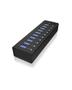 ICY BOX IcyBox 10 x Port USB 3.0 Hub with USB charge port, Black (IB-AC6110)