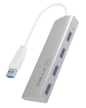ICY BOX 4 porter USB 3.0 Hub, aluminiumsdeksel 4 port USB 3.0 hub (IB-AC6401)