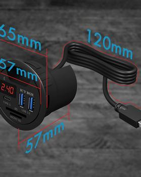 ICY BOX Desk hub whit 2 card readers charging funktion and display (60124)