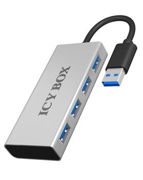 ICY BOX IB-AC6104 USB Hub 4x USB3.0, Plug & Play, Hot Swap, Aluminium (IB-AC6104)