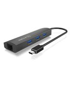 ICY BOX USB-C till 3x USB 3.0 Type-A och 1x LAN Ethernet port