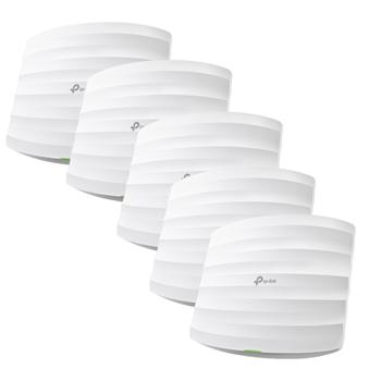 TP-LINK AC1750 Ceiling Mount Dual-Band Wi-Fi Access Point 
PORT: 2  Gigabit RJ45 Port
SPEED: 450 Mbps at 2.4 GHz + 1300 Mbps at 5 GHz
FEATURE: 802.3af PoE and Passive PoE, 3  Internal Antennas, Seamless Roami (EAP245(5-pack))