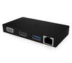 ICY BOX Docking Station with integrated cable USB Type-C, HDMI, VGA, Black