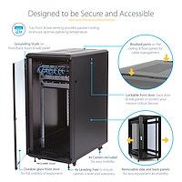 STARTECH StarTech.com 25U Network Rack Cabinet on Wheels - 36in Deep - Portable 19in 4 Post Network Rack Enclosure for Data & IT Computer Equipment w/ Casters (RK2536BKF) - Rack - 25U (RK2536BKF)