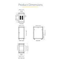 STARTECH StarTech.com 25U Network Rack Cabinet on Wheels - 36in Deep - Portable 19in 4 Post Network Rack Enclosure for Data & IT Computer Equipment w/ Casters (RK2536BKF) - Rack - 25U (RK2536BKF)