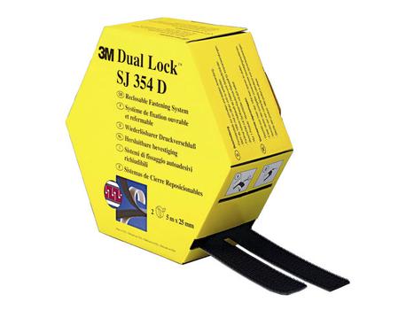 3M Montagebånd 3M Dual Lock sort 25mmx5m SJ354D (SJ354D*4)