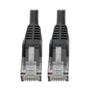 TRIPP LITE Cat6 Gigabit Snagless Molded (UTP) Ethernet Cable (RJ45 M/M) Black 6-in. (15.24 cm)