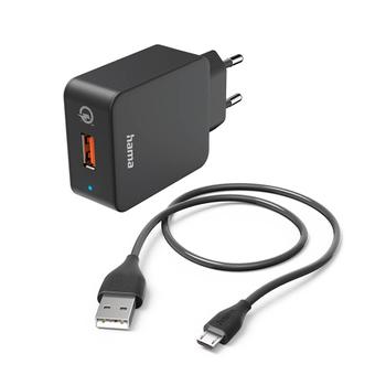 HAMA Charger Micro-USB 220V Black 1.5m (00201621)