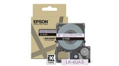 EPSON LabelWorks LK-4UAS - Gray on lavender - Rulle (1,2 cm x 8 m) 1 kassett(er) hängande låda - bandpatron - för LabelWorks LW-C410, LW-C610