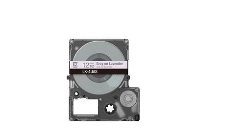 EPSON LK-4UAS Gray on Soft Purple Tape Cartridge 12mm - C53S672107 (C53S672107)
