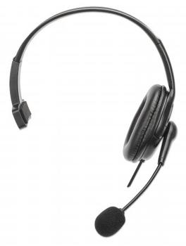 MANHATTAN MH Over-Ear Mono USB Headset, with Reversible Mic, Box (180849)