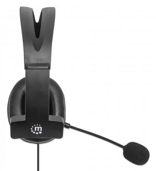 MANHATTAN MH Over-Ear Mono USB Headset, with Reversible Mic, Box (180849)