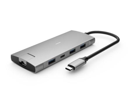 IIGLO 8-i-1 Slim MultiPort Docking (lysegrå) USB-C 87W PD, 2+2 USB-A, 1xHDMI, 1xUSB-C, Ethernet (II-USBCDK-LG01)