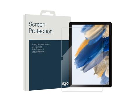 IIGLO Galaxy Tab A8 10,5" Clear Glass Skjermbeskytter Kompatibel med fingeravtrykksleser,  dekker hele skjermen, enkel montering (IIGH0056)