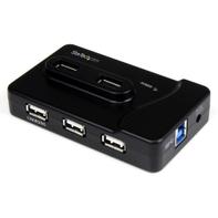 StarTech 7 Port USB Hub - 2 x USB 3A, 4 x USB 2A, 1 x Dedicated Charging Port - Multi Port Powered USB Hub with 20W Power Adapter (ST7320USBC) - hub - 6 porter