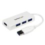 STARTECH Portable 4 Port SuperSpeed Mini USB 3.0 Hub - White