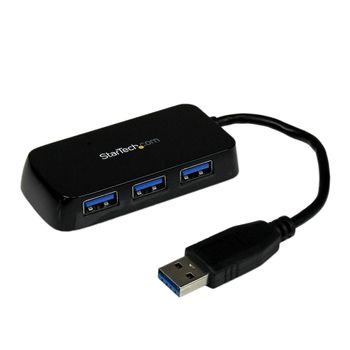 STARTECH Portable 4 Port SuperSpeed Mini USB 3.0 Hub - Black (ST4300MINU3B)