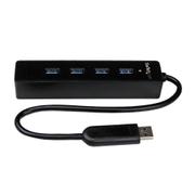 STARTECH 4 Port Portable SuperSpeed USB 3.0 Hub with Built-in Cable