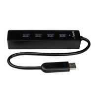 StarTech 4-Port USB 3.0 Hub with Built-in Cable - SuperSpeed Laptop USB Hub - Portable USB Splitter - Mini USB Hub (ST4300PBU3) - hub - 4 porter