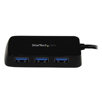 StarTech 4-Port USB 3.0 SuperSpeed Hub - Portable Mini Multiport USB Travel Dock - USB Extender Black for Business PC/Mac, laptops (ST4300MINU3B) - hub - 4 porter (ST4300MINU3B)