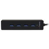 StarTech 4-Port USB 3.0 Hub with Built-in Cable - SuperSpeed Laptop USB Hub - Portable USB Splitter - Mini USB Hub (ST4300PBU3) - hub - 4 porter (ST4300PBU3)