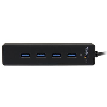 StarTech 4-Port USB 3.0 Hub with Built-in Cable - SuperSpeed Laptop USB Hub - Portable USB Splitter - Mini USB Hub (ST4300PBU3) - hub - 4 porter (ST4300PBU3)