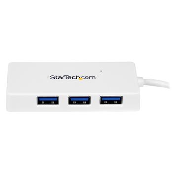 STARTECH Portable 4 Port SuperSpeed Mini USB 3.0 Hub - White (ST4300MINU3W)