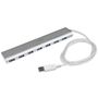 STARTECH StarTech.com 7 Port kompakter USB 3.0 Hub mit eingebautem Kabel - Aluminium USB Hub - Silber - USB-Umschalter für die gemeinsame Nutzung von Peripheriegeräten - 7 x SuperSpeed USB 3.0 - Desktop