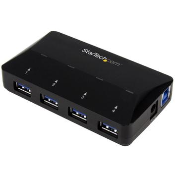 StarTech 4-Port USB 3.0 Hub plus Dedicated Charging Port - 1 x 2.4A Port - Desktop USB Hub and Fast-Charging Station (ST53004U1C) - USB-periferdelesvitsj - 4 porter (ST53004U1C)
