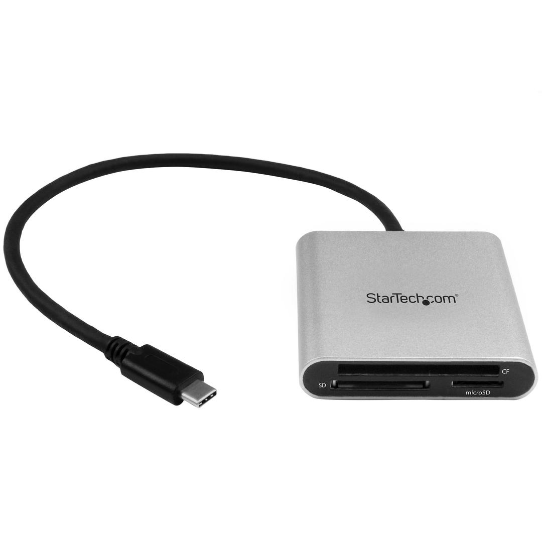 StarTech - USB 3.0 Flash Memory Multi-Card Reader and Writer with USB-C - Kortleser (CF I, CF II, MMC, SD, microSD, SDHC, microSDHC, SDXC, microSDXC) - USB 3.0