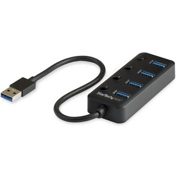 STARTECH 4-PORT USB 3.0 HUB - 4X USB-A WITH INDIVIDUAL ON/OFF SWITCHES PERP (HB30A4AIB)