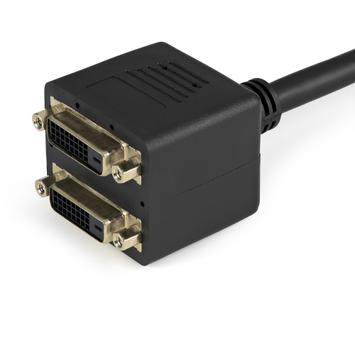 StarTech 1ft DVI Splitter Cable - M / F - DVI-D to 2x DVI-D Dual Video Splitter for Your Split Screen Computer Monitor (DVISPL1DD) - videosplitter - DVI - 30.5 cm (DVISPL1DD)