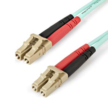 STARTECH 2m Aqua OM4 Duplex Multimode Fiber Optic Cable - 50/125 - LC (450FBLCLC2)