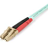 StarTech Aqua OM4 Duplex Multimode Fiber - 1m / 3 ft - 100 Gb - 50/125 - OM4 Fiber - LC to LC Fiber Patch Cable (450FBLCLC1) - nettverkskabel - 1 m - akvamarin (450FBLCLC1)