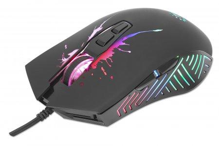 MANHATTAN MH RGB LED Wired Optical USB Gaming Mouse, Black (190220)