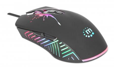 MANHATTAN MH RGB LED Wired Optical USB Gaming Mouse, Black (190220)