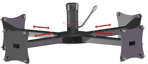 UNICOL SG4 ADJUSTABLE 4 SCREEN GANTRY (UC-101695)