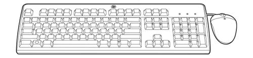 Hewlett Packard Enterprise HPE USB BFR with PVC-free keyboard and mouse Kit UK (631344-B21)