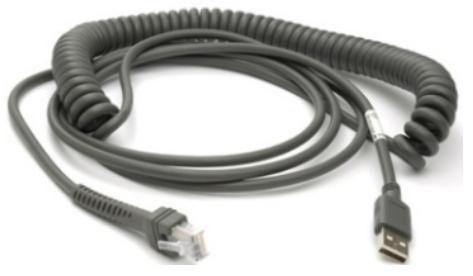 ZEBRA CABLE - SHIELDED USB: SERIES A CONNECTOR,  15FT. (4.6M), COILED (CBA-U29-C15ZBR)