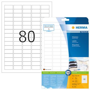 HERMA Etiketten A4 weiß 35,6x16,9 mm Papier matt 2000 St. (4336)