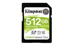 KINGSTON Canvas Select Plus - Flash memory card - 512 GB - Video Class V30 / UHS-I U3 / Class10 - SDXC UHS-I
