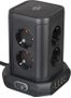 BRENNENSTUHL Socket Tower 8-fold with 4 USB 2m    black