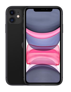 APPLE iPhone 11 - 4G smartphone - dual-SIM / Internal Memory 64 GB - LCD display - 6.1" - 1792 x 828 pixels - 2x rear cameras 12 MP, 12 MP - front camera 12 MP - black (MHDA3B/A)