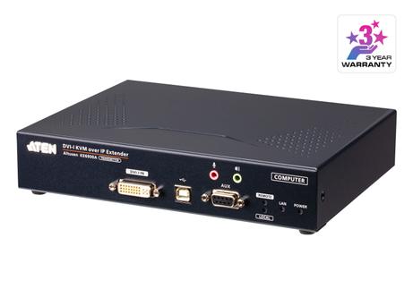 ATEN N KE6900AT DVI-I Single Display KVM over IP Transmitter - KVM / audio / serial / USB extender - transmitter - 1GbE - USB - 1000Base-X - up to 10 km - for P/N: CS1144DP4UN (KE6900AT)