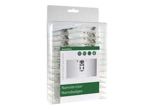 BNT Navneskilte bnt 40x75mm m/clip, nål & indstik 50stk/pak (724500)